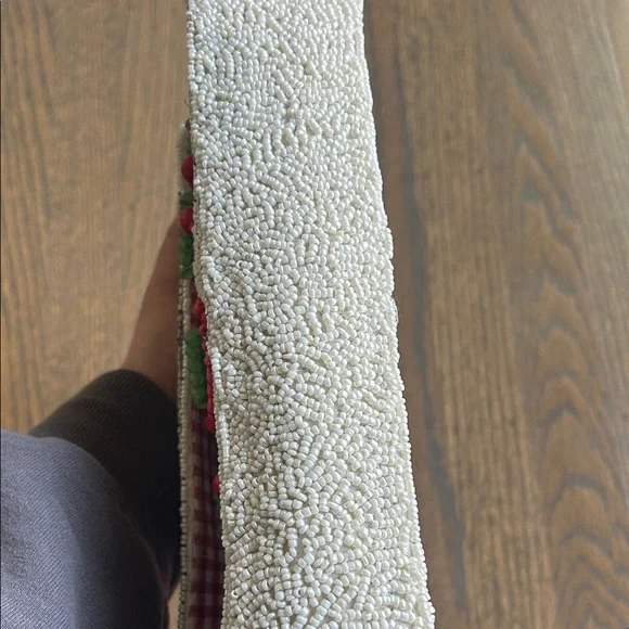 NEW Beaded Tomato Shoulder Bag with gingham fabric Viral TikTok - Picture 7 of 13